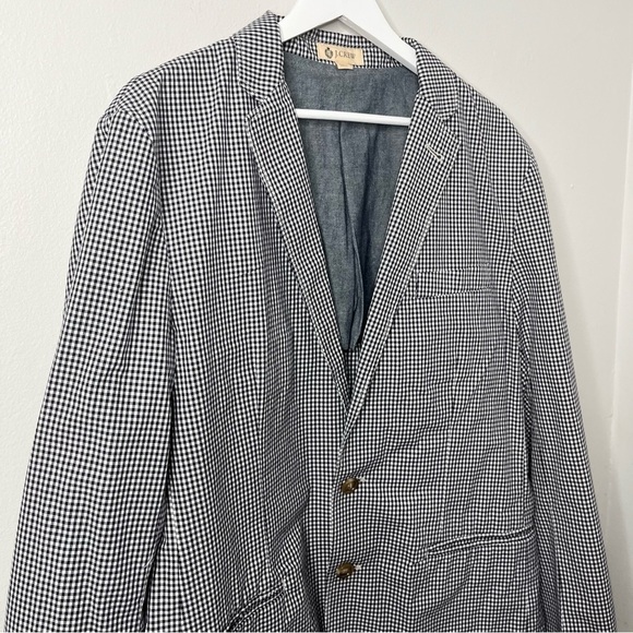 J. Crew Men’s Ludlow Blazer Jacket Black and White Gingham Size Large - Picture 3 of 10